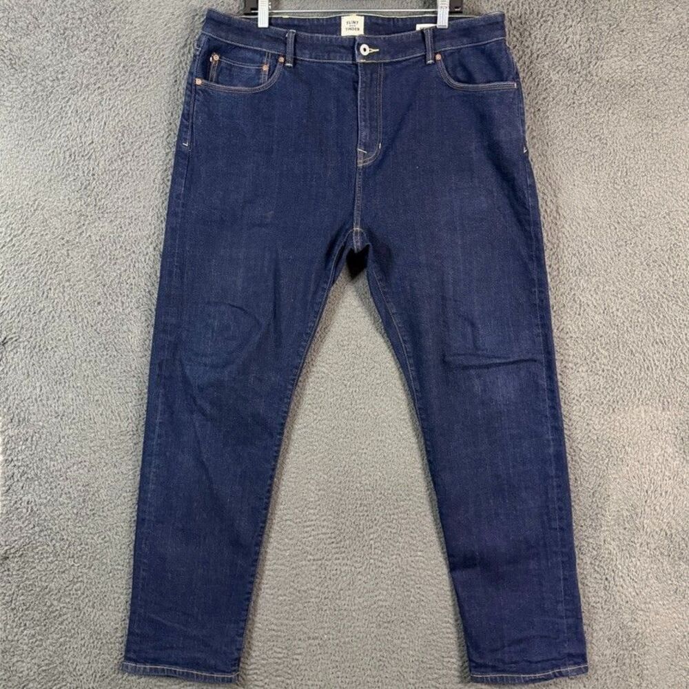 Flint and Tinder Selvedge Jeans Mens 38x32 Blue Straight Fit Stretch Denim